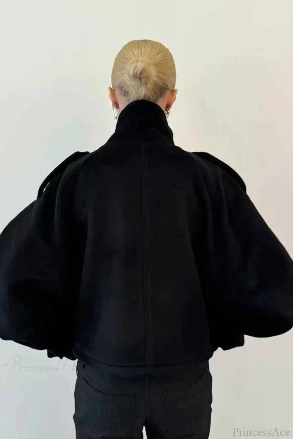 Vintage-winterjacke aus Wolle mit geradem Kragen und Knöpfen für einen schicken und zeitlosen Stil