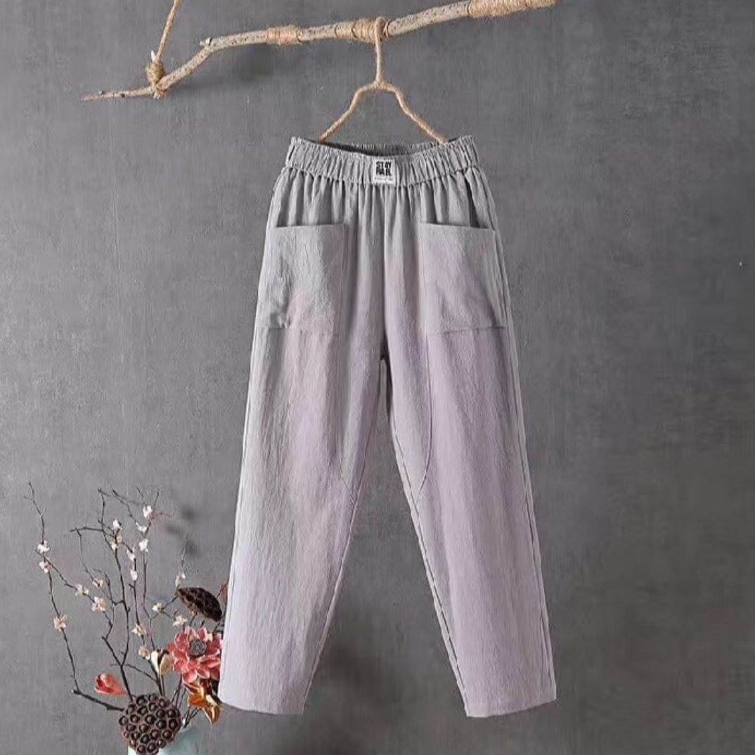 Wilma | Elegante Leinenhose mit komfortabler elastischer Taille für mühelosen Stil