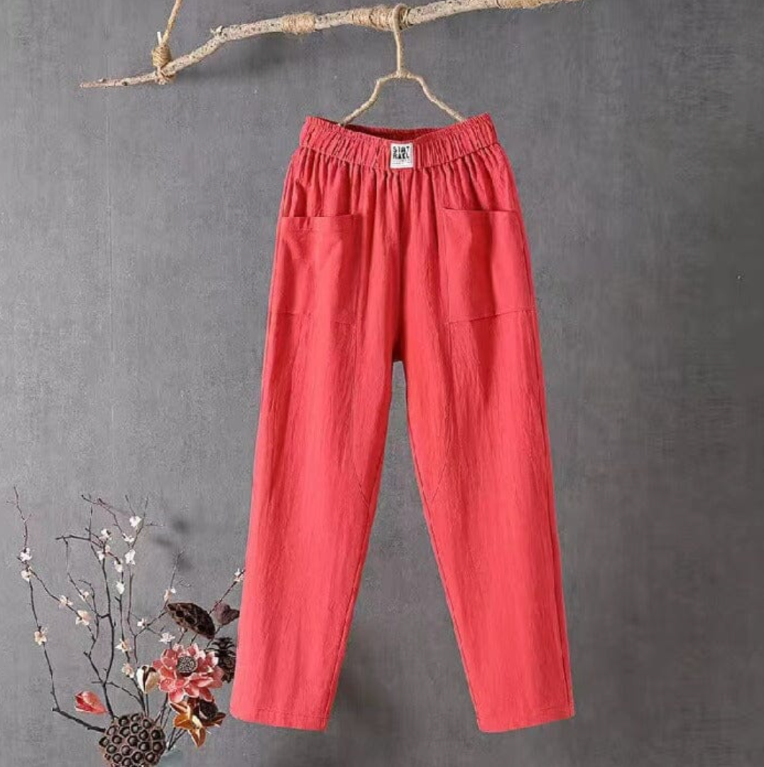 Wilma | Elegante Leinenhose mit komfortabler elastischer Taille für mühelosen Stil