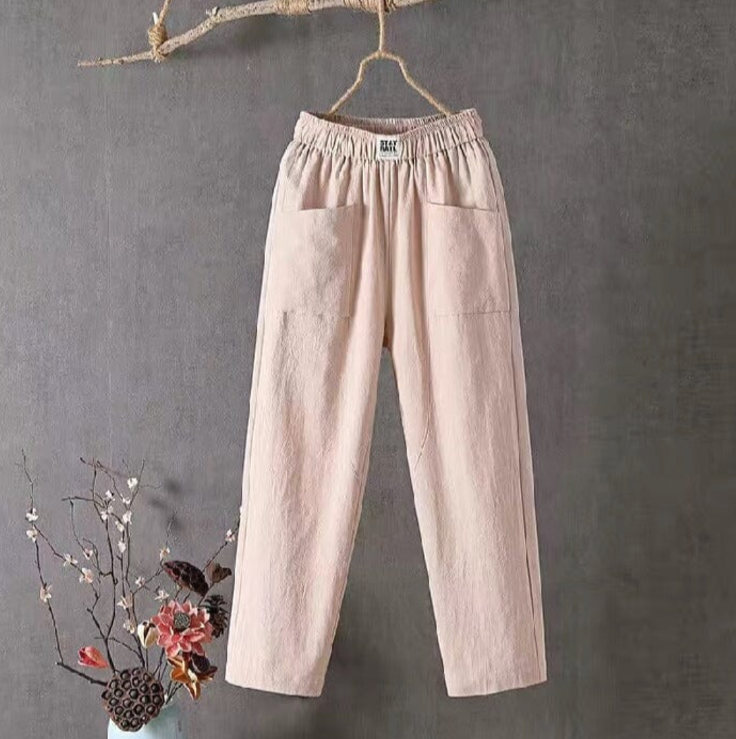 Wilma | Elegante Leinenhose mit komfortabler elastischer Taille für mühelosen Stil