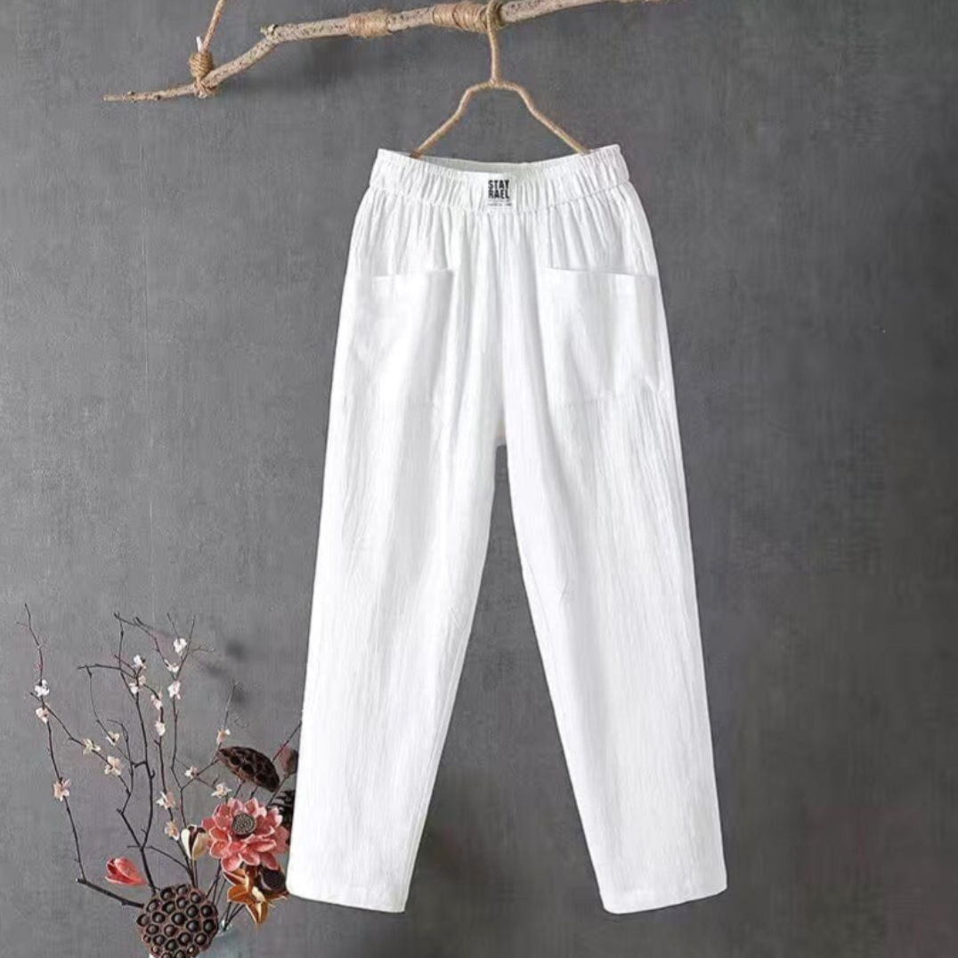 Wilma | Elegante Leinenhose mit komfortabler elastischer Taille für mühelosen Stil