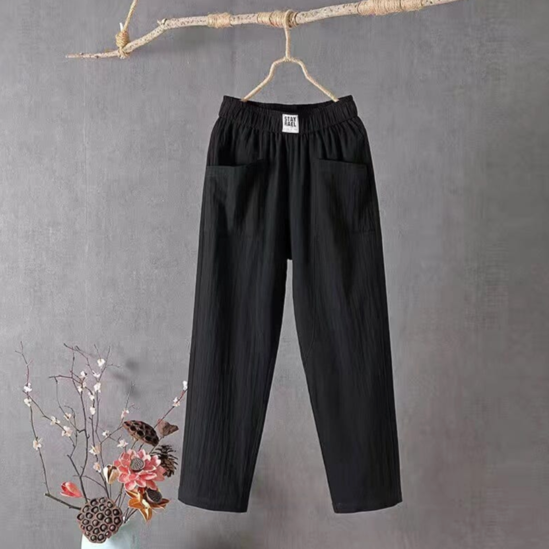 Wilma | Elegante Leinenhose mit komfortabler elastischer Taille für mühelosen Stil