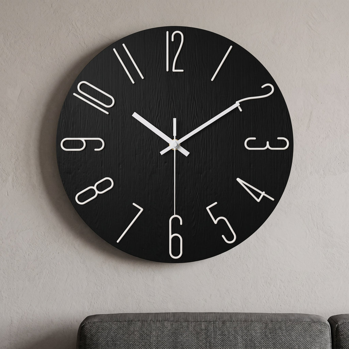 WireClock Moderne Wanduhr für Wohnzimmer