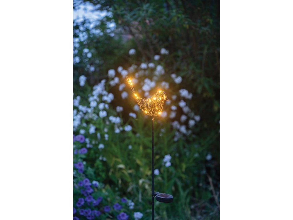 Solarbetriebene Gartennadeln - Schmetterling- und Vogelmotive