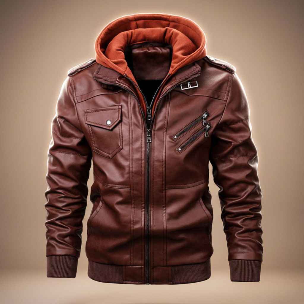 Robert Kapuzenlederjacke