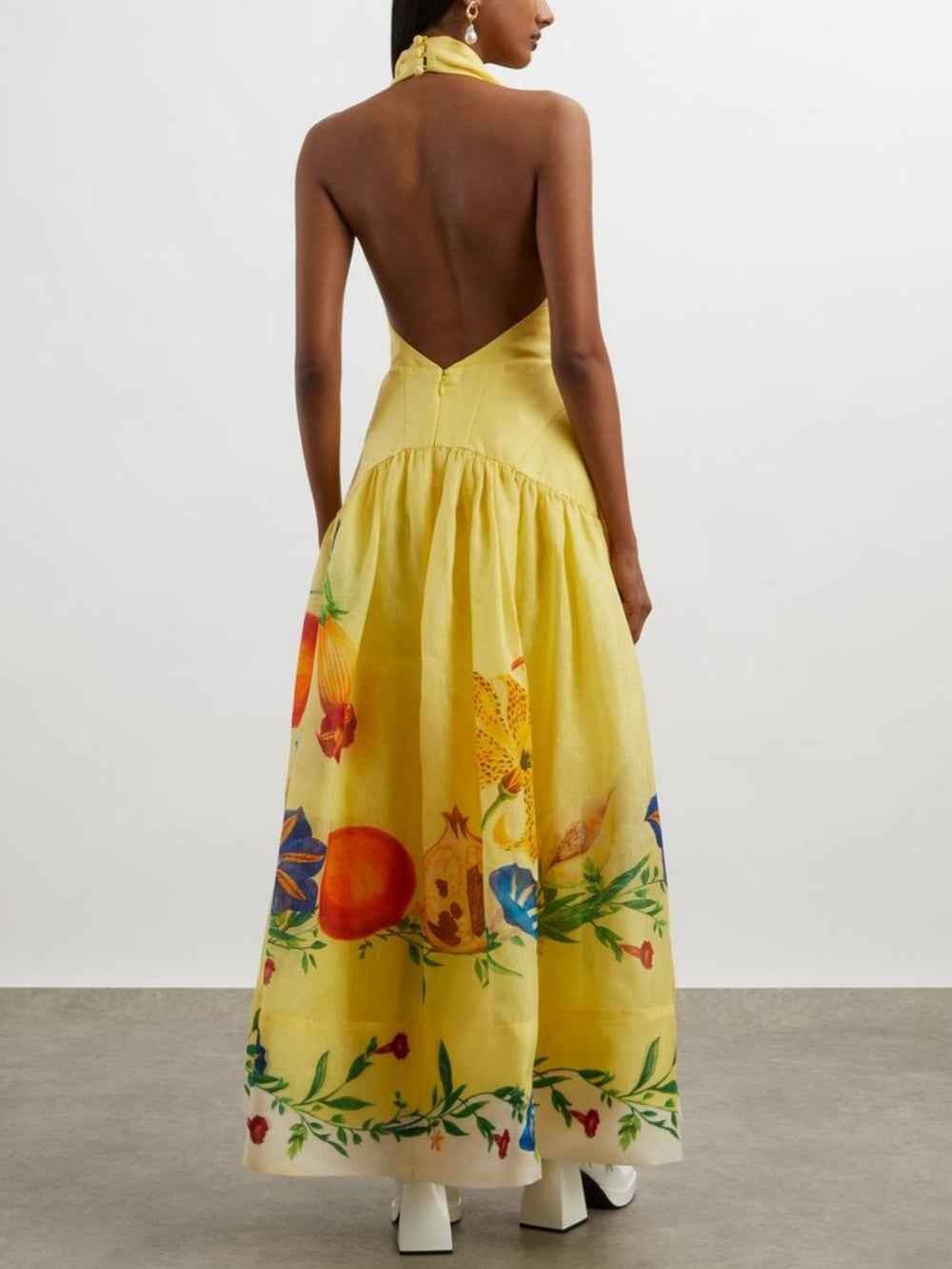 Trägerkleid mit Patchwork-Muster und Halter-Ausschnitt