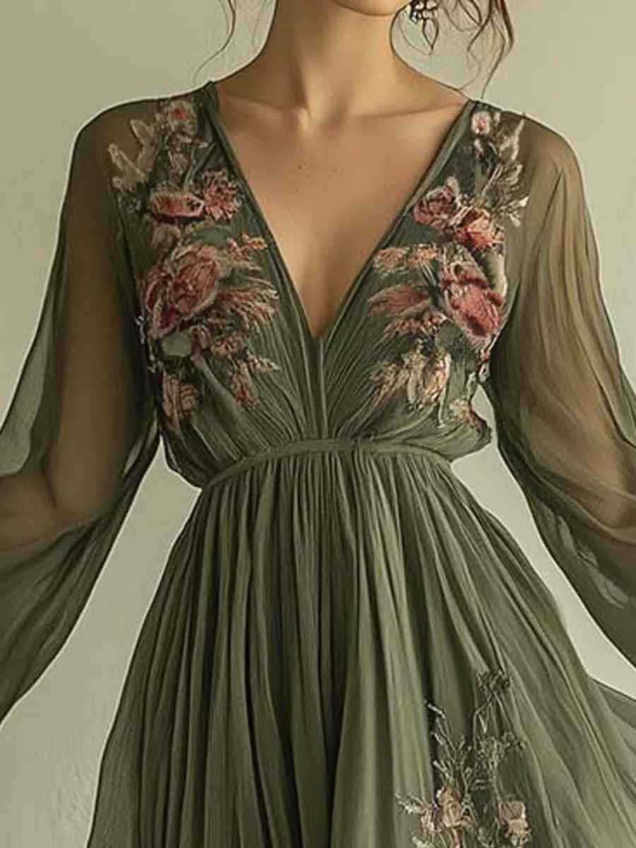 Trendiges Chiffonkleid mit elegantem Muster