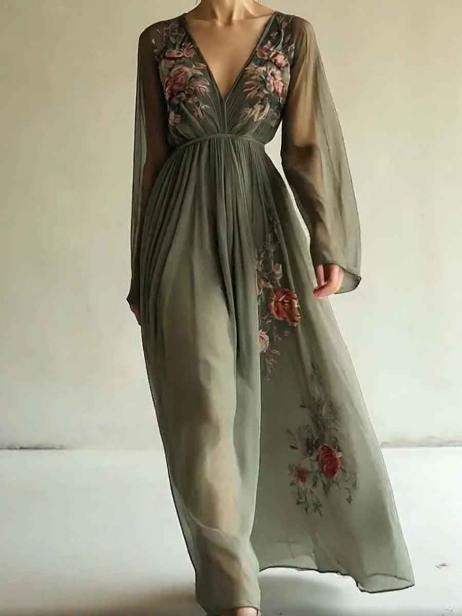 Trendiges Chiffonkleid mit elegantem Muster
