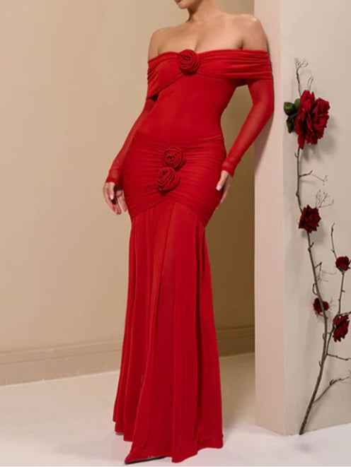 Hierro Longarm-Einkleid mit einem Schulter und elegantem Falten in Unifarbe