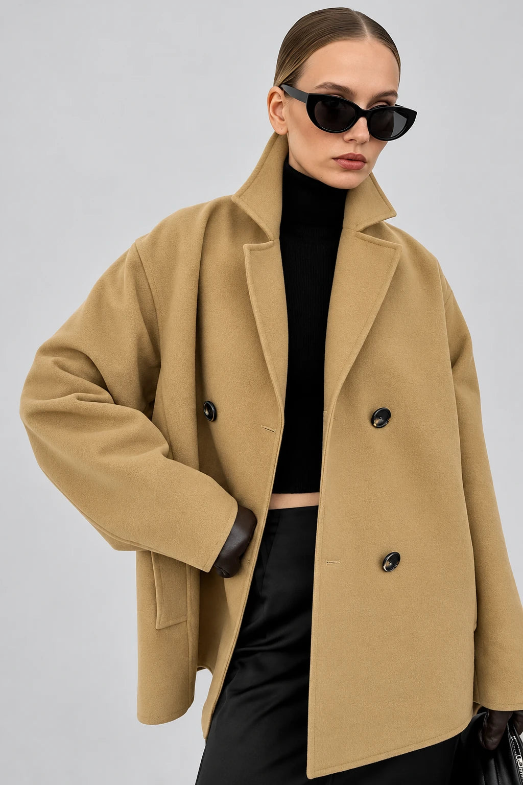 Casual loose-fitting wool lapel box for stylish comfort  