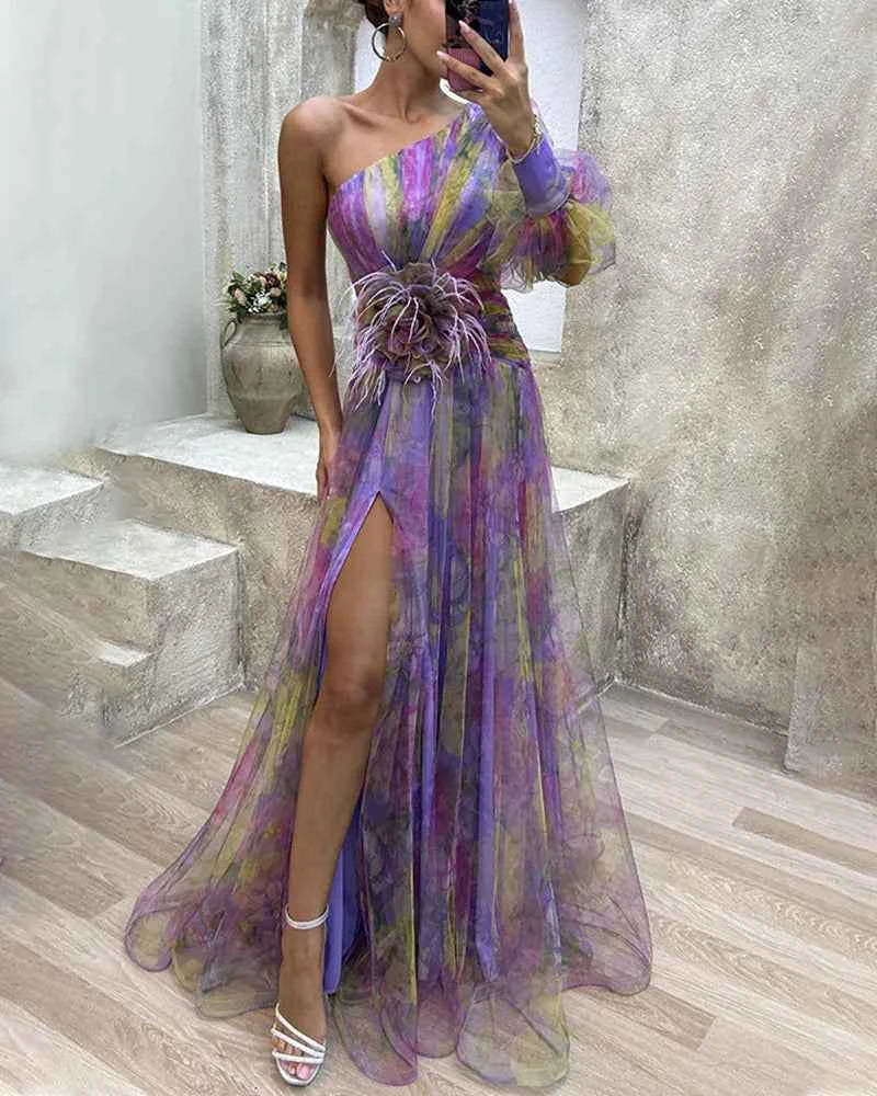 Seliora: Bezauberndes Ein-Schulter-Kleid mit mystischem Flair