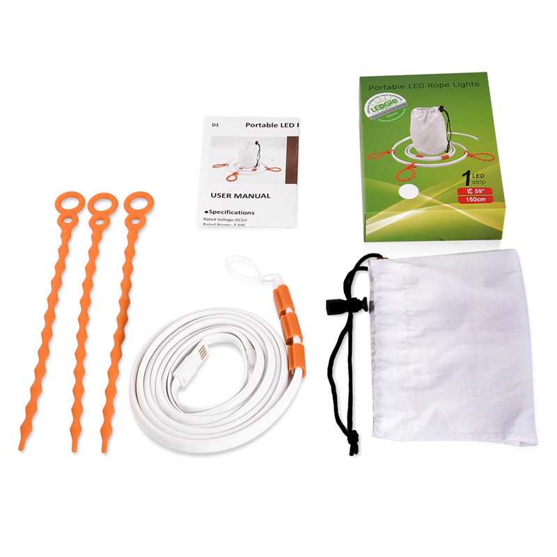 Tragbarer Camping LED Lichtstreifen – Wasserdicht, USB Wiederaufladbar
