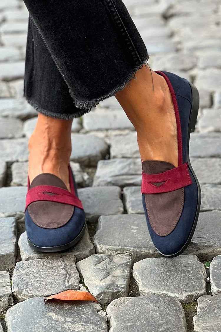 Lässige dreifarbig Slip-On-Loafer