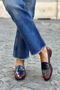 Skinnende tre-farvet loafer