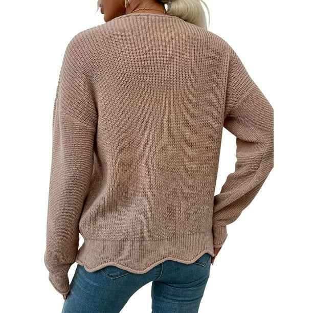 Women Open Front Long Sleeve Pocket Knitted Cardigan