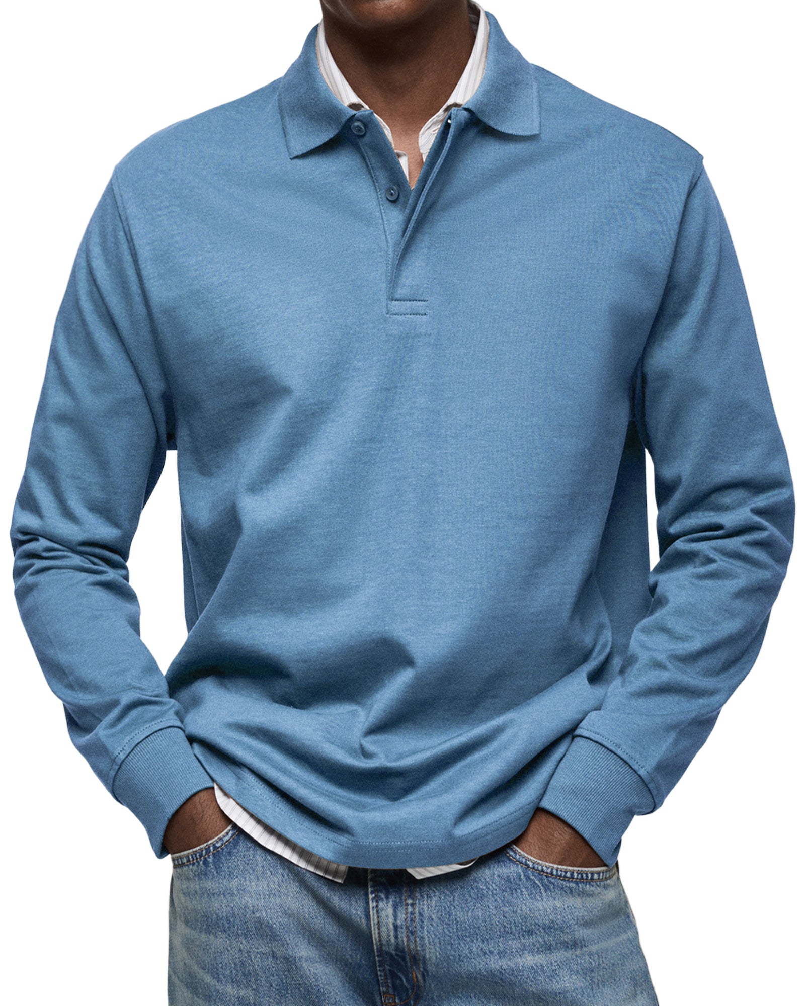 ALJUR - Casual langärmeliges Polo für einen bequemen und trendigen Stil