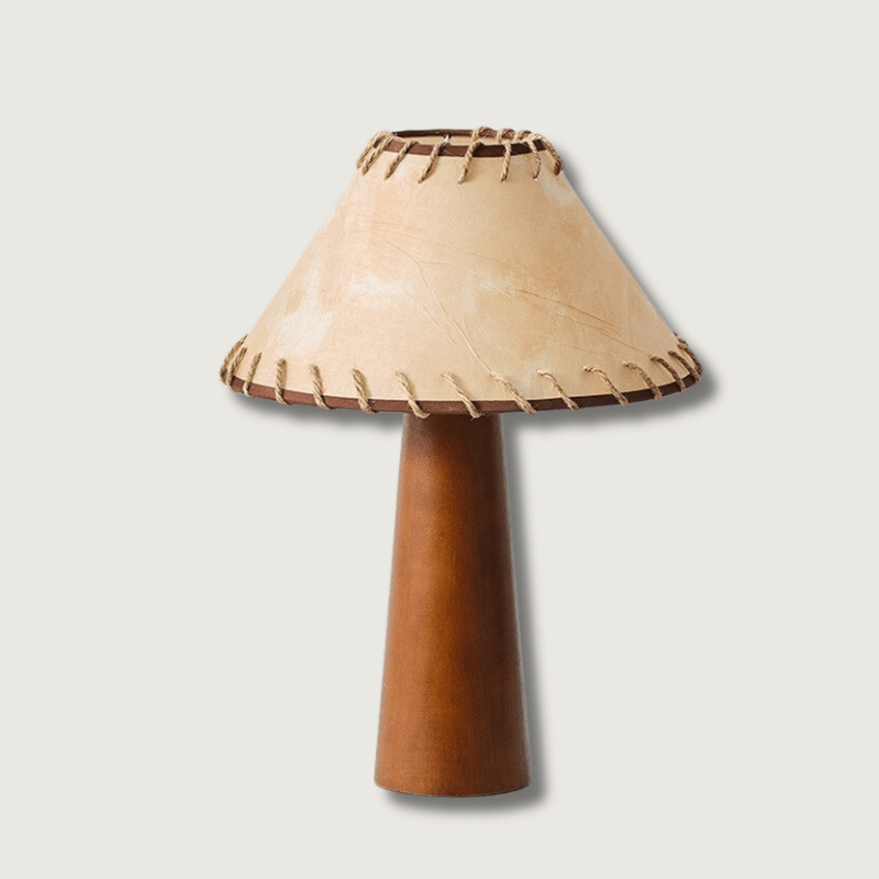 Calyra - Warme Holz-LED-Tischlampe im Wabi-Sabi Japanischen Rustikalen Stil