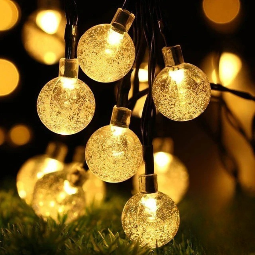 Solar-Kristallkugel-Lichterkette – Festliche Outdoor-Gartendeko