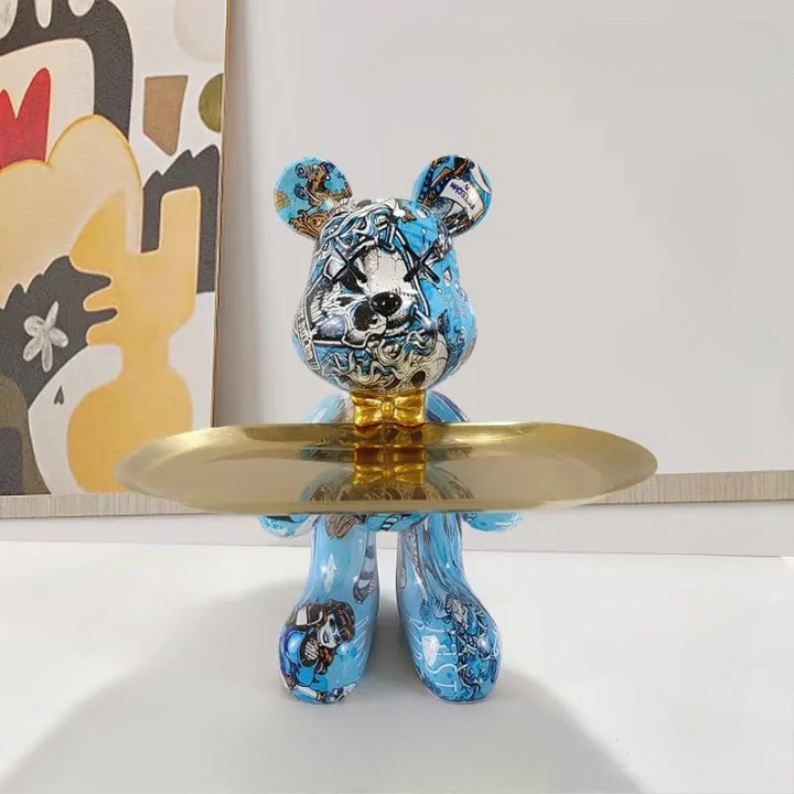 CraftBear - Elegante Bären Skulptur mit dekorativer Ablage