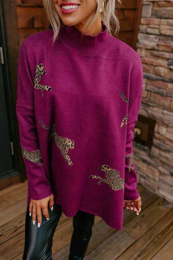 VIDA – Lässiges Vintage-T-Shirt mit Tiger- und Leopardenmuster
