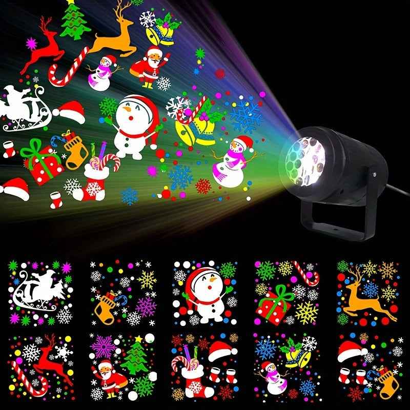 SnowGlow - Festlicher LED-Projektor mit drehenden Schneeflocken und Weihnachtsstimmung