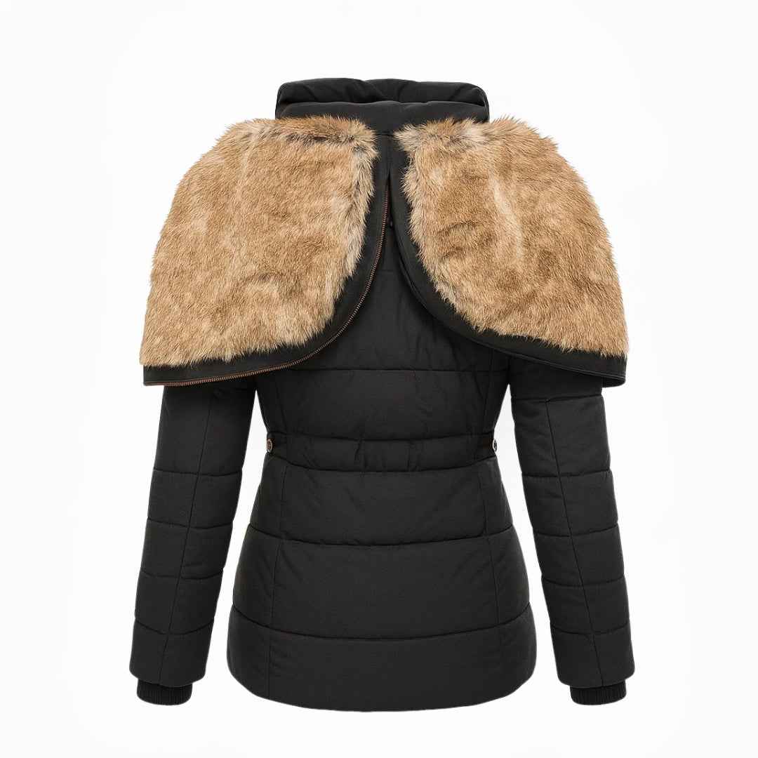 Anna™ Luxe Cozy & Warm Winter Fur Jacket in Black