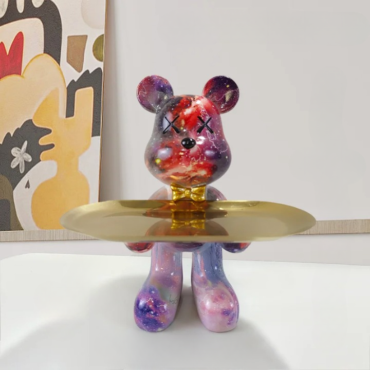 CraftBear - Elegante Bären Skulptur mit dekorativer Ablage