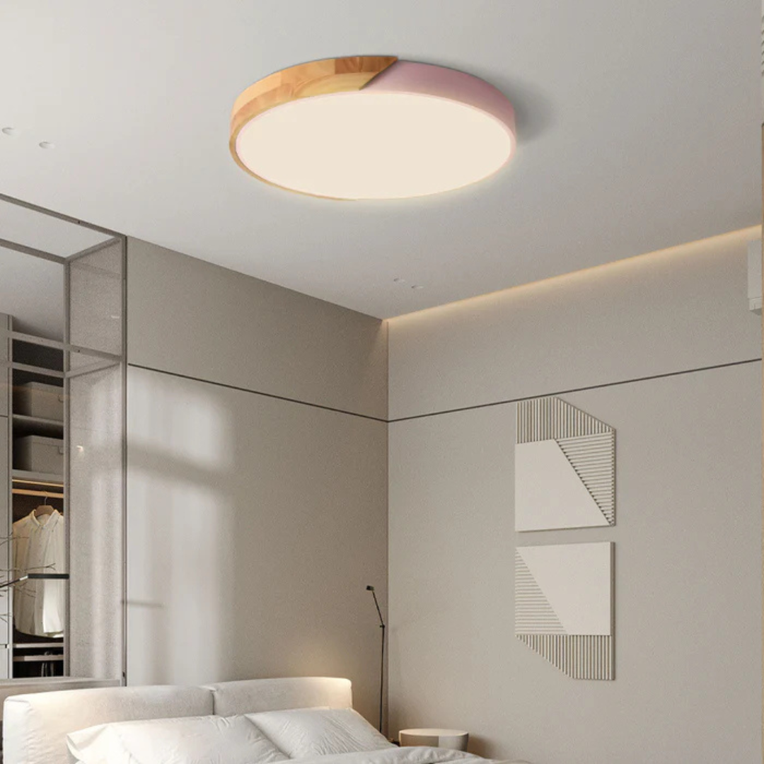 Delos - Elegante skandinavische Holz-LED-Deckenleuchte für moderne Innenräume