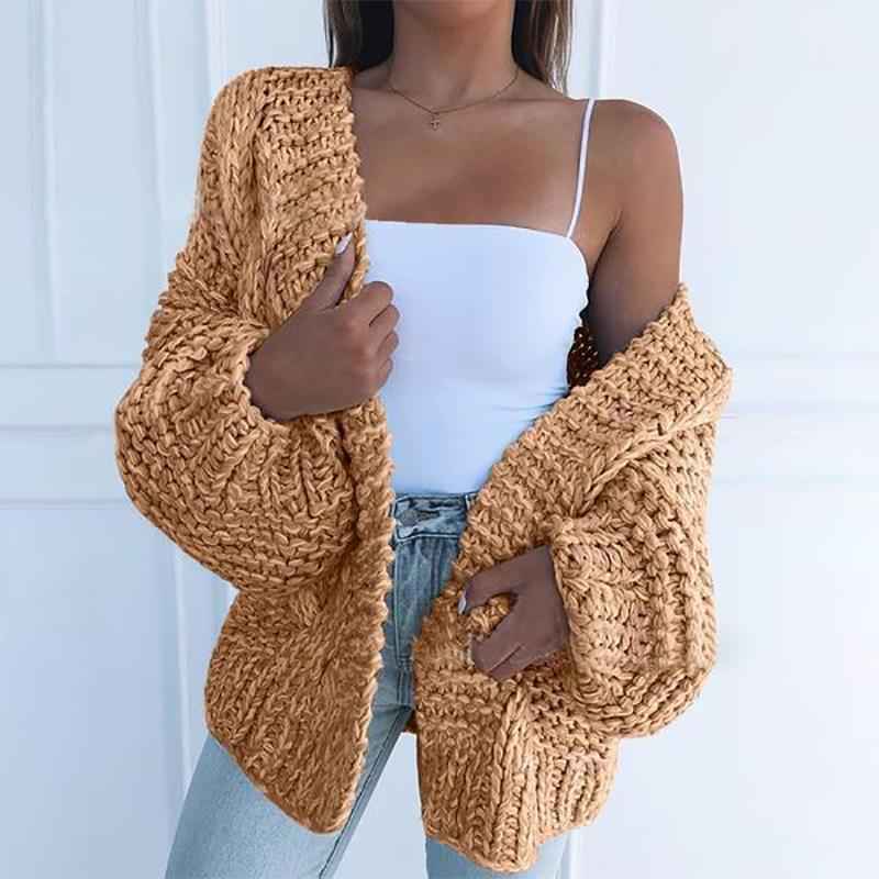 Gemütlicher dicker Mohair-Cardigan für Damen