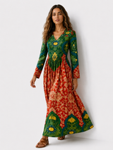 Vintage-Print-Kleid mit Retro-Charme Damen