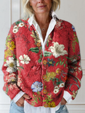 Eleganter Vintage-Blümchen-Strickjacke für einen zeitlosen Look Damen