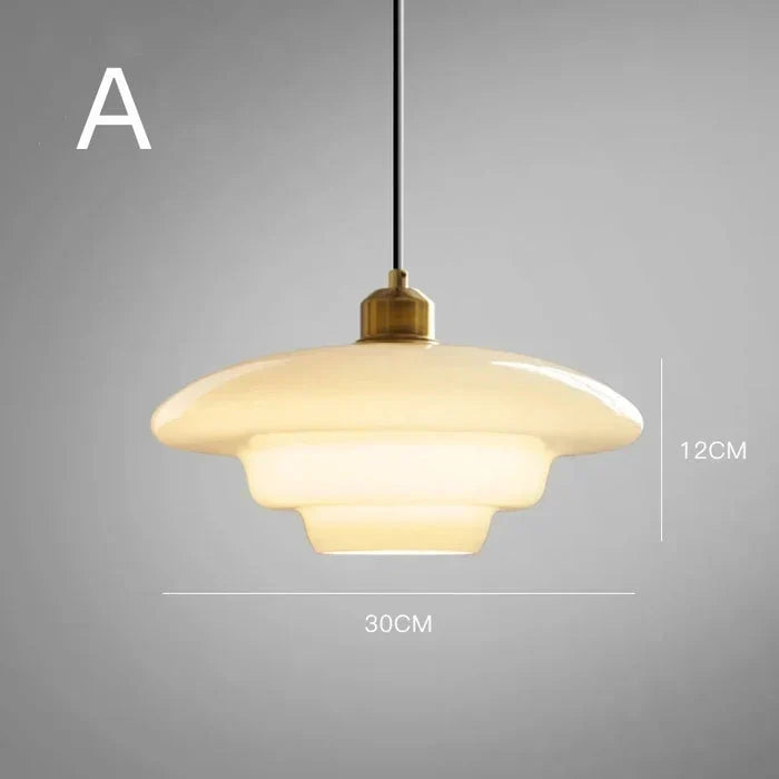 Calistre - Mid-Century Milchglas Pendelleuchte