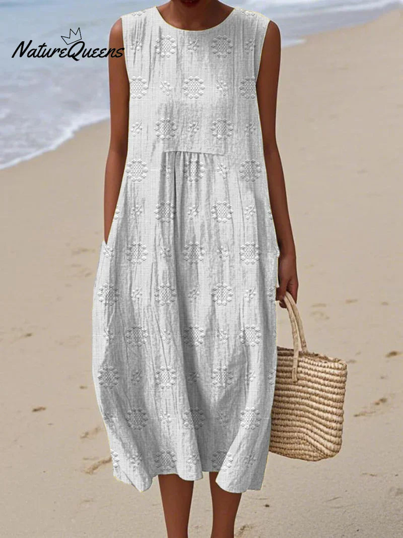 Élodie | Elegantes Oversized-Embroidered ärmelloses Kleid für einen anspruchsvollen Look