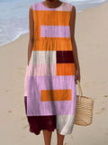 Elegant geometrisk sommerkjole til stilfulde looks damer