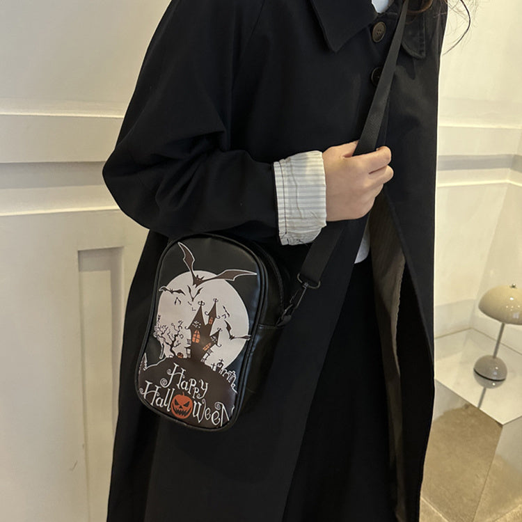 Halloween Shoulder Bag – Trendy Pumpkin Design