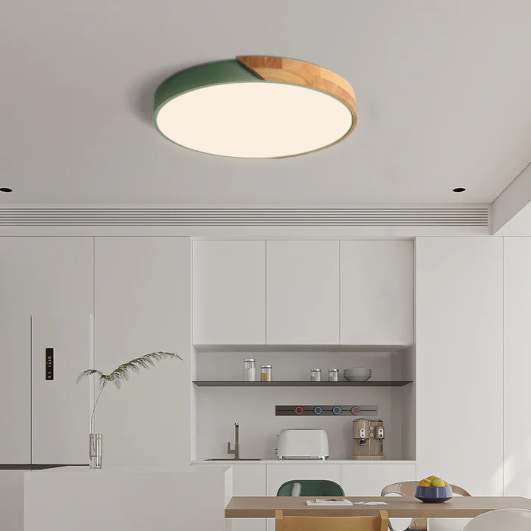 Delos - Elegante skandinavische Holz-LED-Deckenleuchte für moderne Innenräume