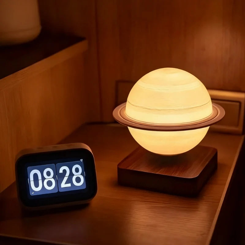 EtherealOrbit Schwebe-Lampe – Magnetisch Schwebendes Mond & Saturn Licht