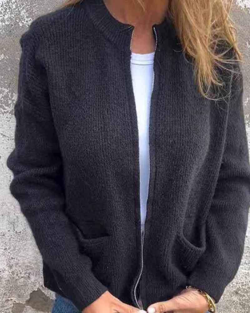 Atmungsaktive leichte Strickjacke mit offenem Strickmuster für einen mühelosen lässigen Stil