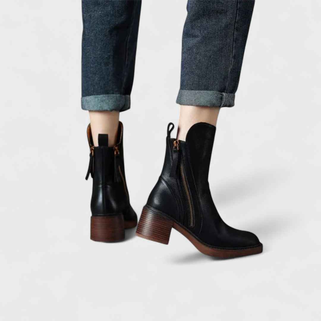 Echte Lederknöchelstiefel, elegant und langlebig