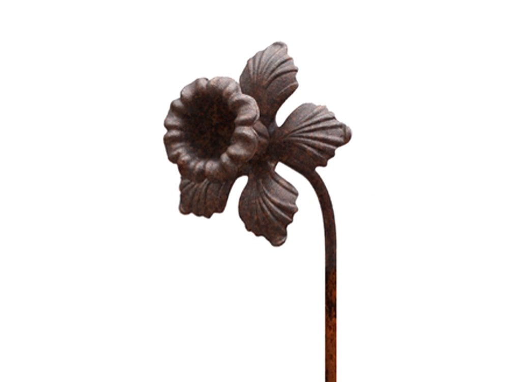 Narzisse - Metallischer rostiger Blumentopf für den Garten, zum Rosten entworfen