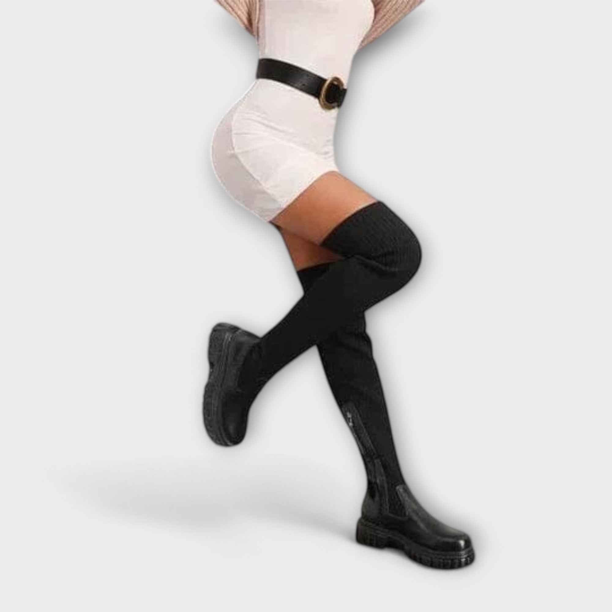 Stilvolle Overknee-Stiefel mit Robustem Absatz für einen Trendigen Look