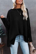 Stylowy damski sweter typu off-shoulder z waflowej dzianiny na nowoczesny look