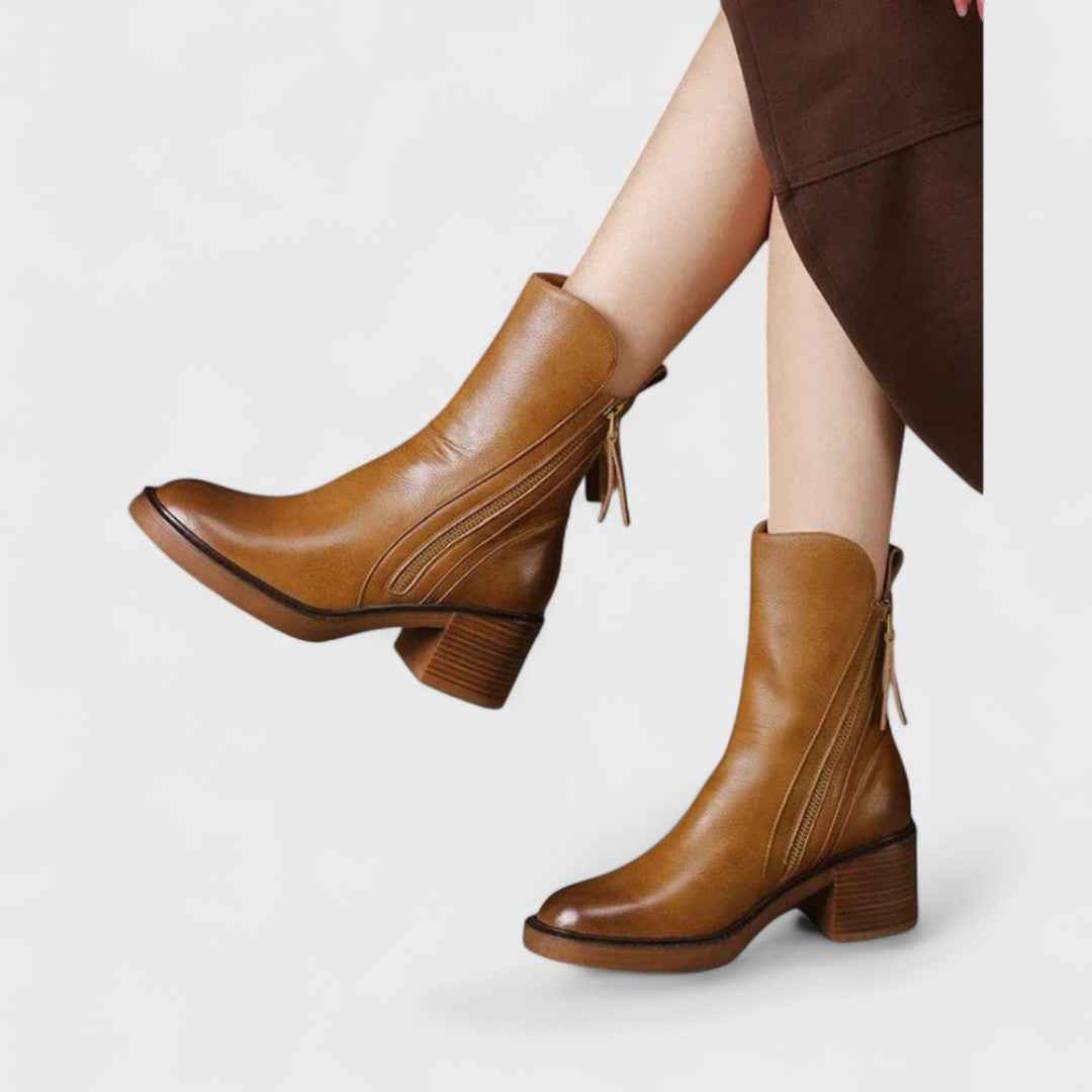 Echte Lederknöchelstiefel, elegant und langlebig