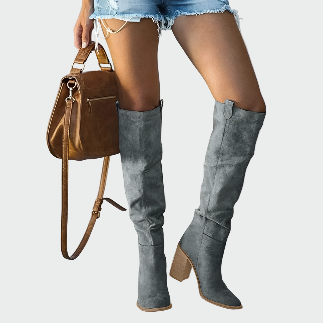 Stilvolle knielange Leder-Orthopädie-Stiefel für optimalen Komfort