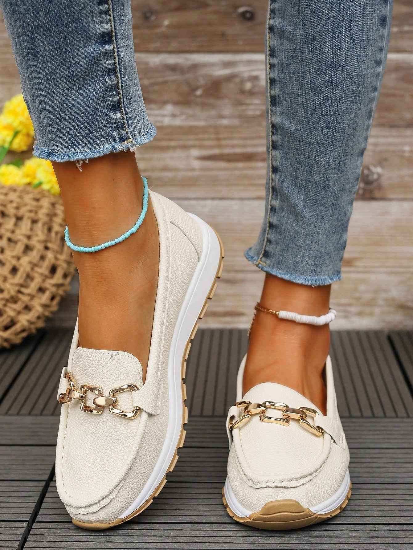 Sophisticated Buckle-Detail Flat Loafers