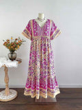 Abito maxi floreale – stile boho fluente per taglie comode da donna