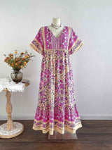 Blumen-Maxikleid - Fließender Boho-Stil für Übergrößen Damen