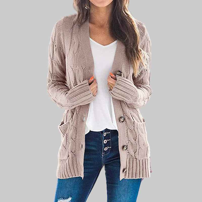 REMEDY™ Lässiger Langarm-Cardigan mit Knöpfen – Müheloser Alltagslook