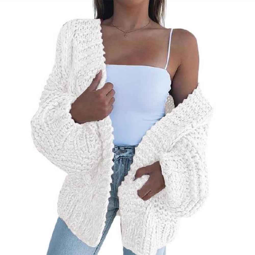 Gemütlicher dicker Mohair-Cardigan für Damen