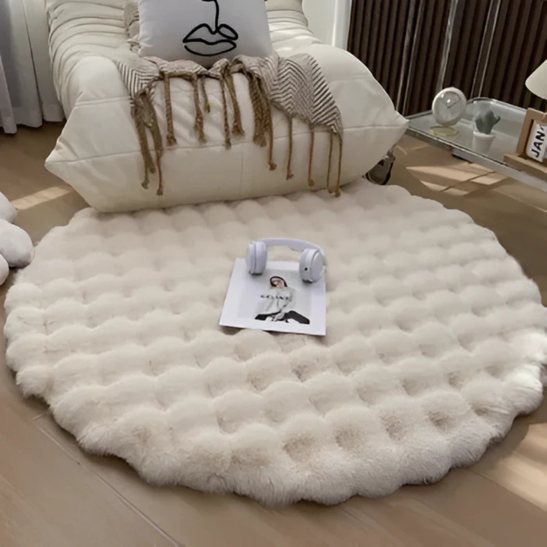 Cush - Luxuriöser runder Fleece-Teppich 90x90 für eine gemütliche Atmosphäre